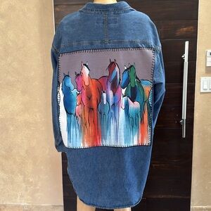 Upcycled Wrangler (Horse) Denim Shacket XXL